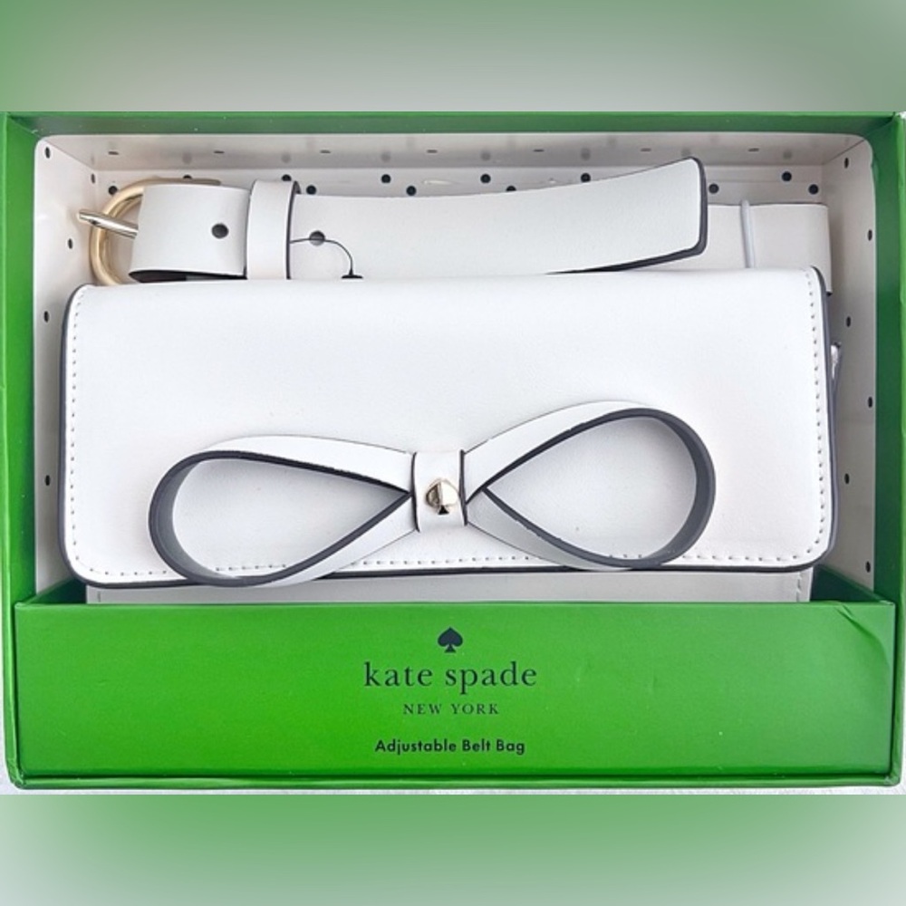Kate Spade White and Black Bow Belt Bag